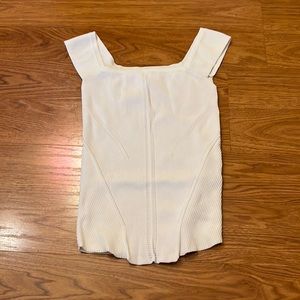 river island white square neck tank top size 6 (european sizing)